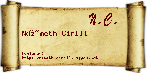 Németh Cirill névjegykártya